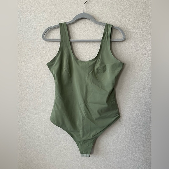 Pinsy Green Brown Scoop Tank Hourglass Shapewear Thong Bodysuits Women Size XL - Picture 3 of 16